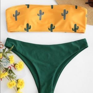 Yellow Cactus Bandeau Bikini